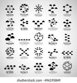 Network Icons Set - Isolated On Gray Background - Vector Illustration, Graphic Design. For Web,Websites,App, Print,Presentation Templates,Mobile Applications And Promotional Materials