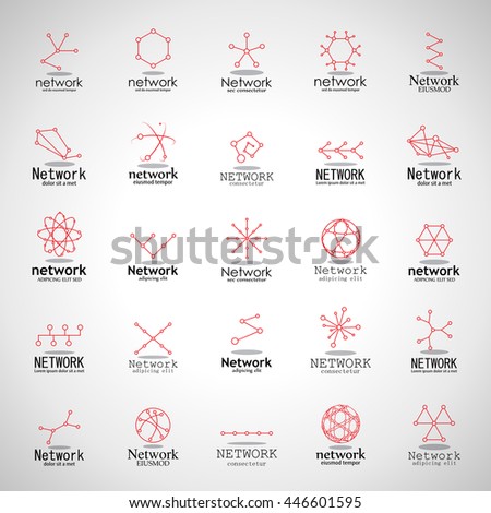 Network Icons Set - Isolated On Gray Background - Vector Illustration, Graphic Design. For Web, Websites