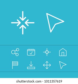 Network icons set with navigate, house and minimize elements. Set of network icons and maximize concept. Editable vector elements for logo app UI design.