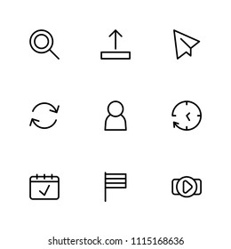 Network icons set with paper plane, search and refresh elements. Set of network icons and member concept. Editable vector elements for logo app UI design.
