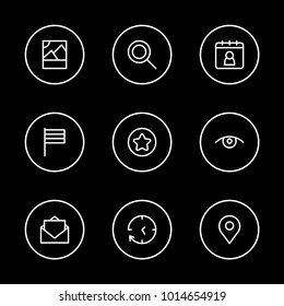 Network icons set with star, eye and letter elements. Set of network icons and almanac concept. Editable vector elements for logo app UI design.