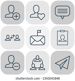 Network icons set with user interaction, badge, best and other significant elements. Isolated vector illustration network icons.