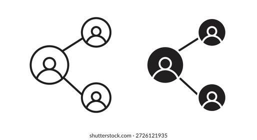 Símbolo de Vector de iconos de red con trazo editable y versiones planas