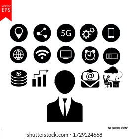 Network icons vectors, internet, network