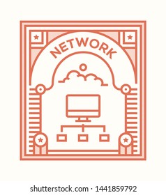 NETWORK AND ILLUSTRATION ICON CONCEPT