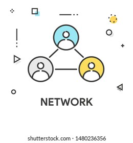 NETWORK AND ILLUSTRATION ICON CONCEPT