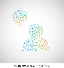 Network Illustration wirh speech bubble, Vector, Icon