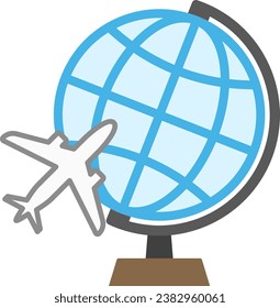 Network Image Globe and Airplane