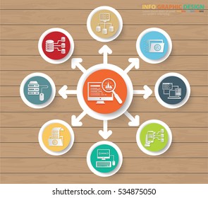 Network info graphic design,clean vector