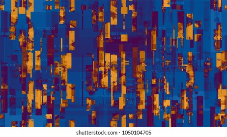 Network Information Stream Background with Binary Code. Artificial Intelligence System Texture. Abstract  Sci Fi, Scientific Pattern. Screen, Cover Design Background.