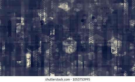 Network Information Stream Background with Binary Code. Artificial Intelligence System Texture. Hacking Software Encryption Pattern. Screen, Cover Design Background.