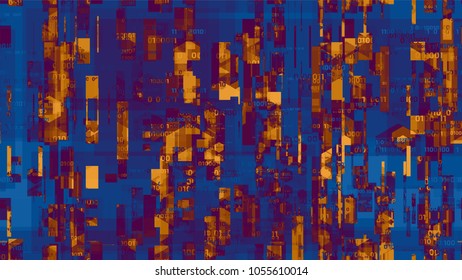 Network Information Stream Background with Binary Code. Virtual Info Transfer Texture. Abstract  Sci Fi, Scientific Pattern. Poster, Advertising Design Background.
