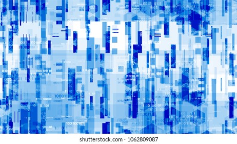 Network Information Stream Background with Binary Code. Hi Tech Global Hacker Network Texture. Hacking Software Encryption Pattern. Flyer, Cover Design Background.