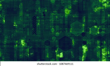 Network Information Stream Background with Binary Code. Innovation Engineering Texture. Abstract  Sci Fi, Scientific Pattern. Business Presentation Design Background.