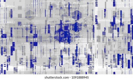 Network Information Stream Background with Binary Code. Telecommunication High Tech Texture. Abstract  Sci Fi, Scientific Pattern. Packaging, Ad Design Background.