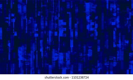 Network Information Stream Background with Binary Code. Virtual Info Transfer Texture. Hacking Software Encryption Pattern. Screen, Cover Design Background.