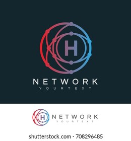 network initial Letter H Logo design