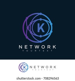 Network Initial Letter K Logo Design