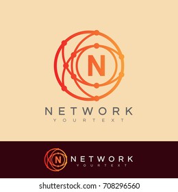network initial Letter N Logo design
