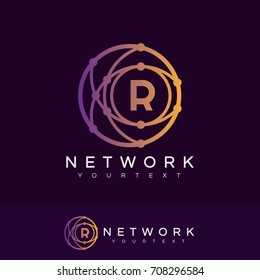 network initial Letter R Logo design