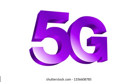 Network innovation 5G technology sign 3d, white background