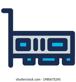 Network Interface Card Component in Color Filled Outline