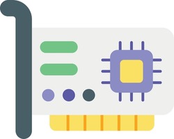 network interface card flat icon design style
