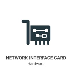 Network interface card glyph icon vector on white background. Flat vector network interface card icon symbol sign from modern hardware collection for mobile concept and web apps design.