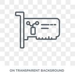 Network Interface Card icon. Trendy flat vector Network Interface Card icon on transparent background from hardware collection. High quality filled Network Interface Card symbol use for web and mobile