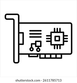 Network Interface Card Line Icon Vector Illustration