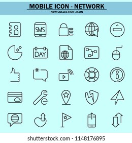 network, Internet, communication, global, data, server, technology, mobile icon, line icon, illustration