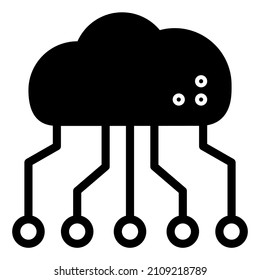 network internet connection cloud computing network icon illustration black and white 