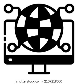 network internet connection cloud computing network icon illustration black and white 