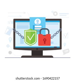 2fa Authentication Password Secure Notice Login Stock Vector (Royalty ...