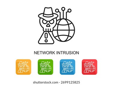 Icono de intrusión de red Ilustración vectorial multicolor