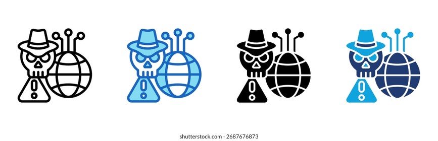 Network Intrusion icon Multi Style Vector Illustration