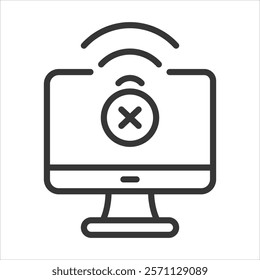 Network Intrusion Icon Vector Illustration Outline