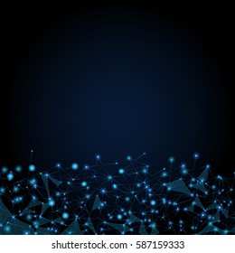 Network isolated on black background-vector illustration.Point,line and circle composition,network connection.For surface,web site,poster and wallpaper 