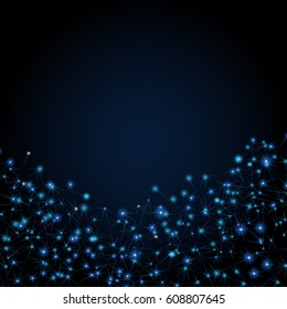 Network isolated on black background-vector illustration.Point,line and circle composition,network connection.For surface,web site,poster and wallpaper