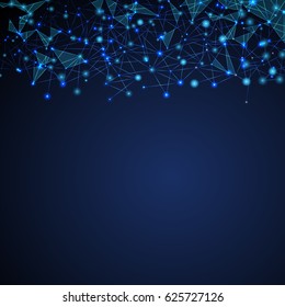 Network isolated on blue background - vector illustration. Abstract composition for surface, web site, poster and wallpaper