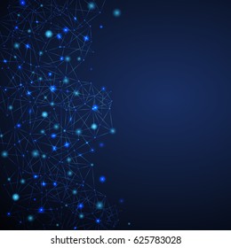 Network isolated on blue background - vector illustration. Abstract composition for surface, web site, poster and wallpaper