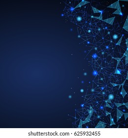 Network isolated on blue background - vector illustration. Abstract composition for surface, web site, poster and wallpaper