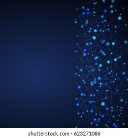 Network isolated on blue background-vector illustration. Point, line and circle composition,network connection. For surface, web site, poster and wallpaper