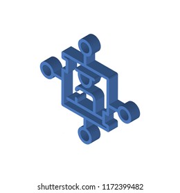 Network isometric left top view 3D icon