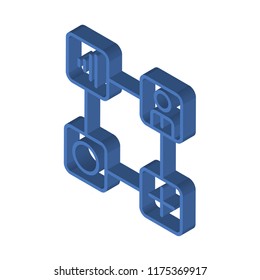 Network isometric left top view 3D icon