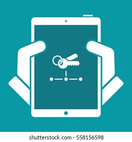 Network key access - Flat minimal icon