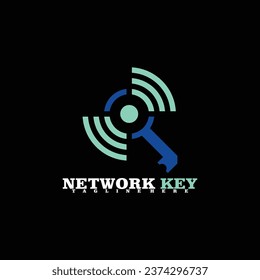 Network key logo icon vector illustration design