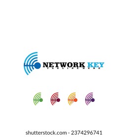 Network key logo icon vector illustration design