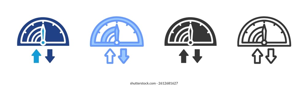 Network latency icon set multiple style collection