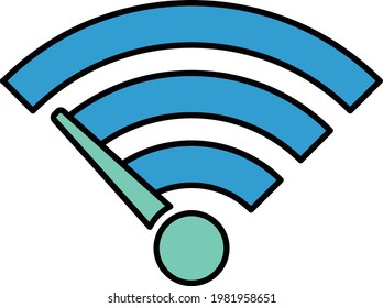 network latency meter vector color icon Design, Data Center and Web Hosting Symbol, Transfer rate of Servcer concept, Bandwidth throttling stock illustration